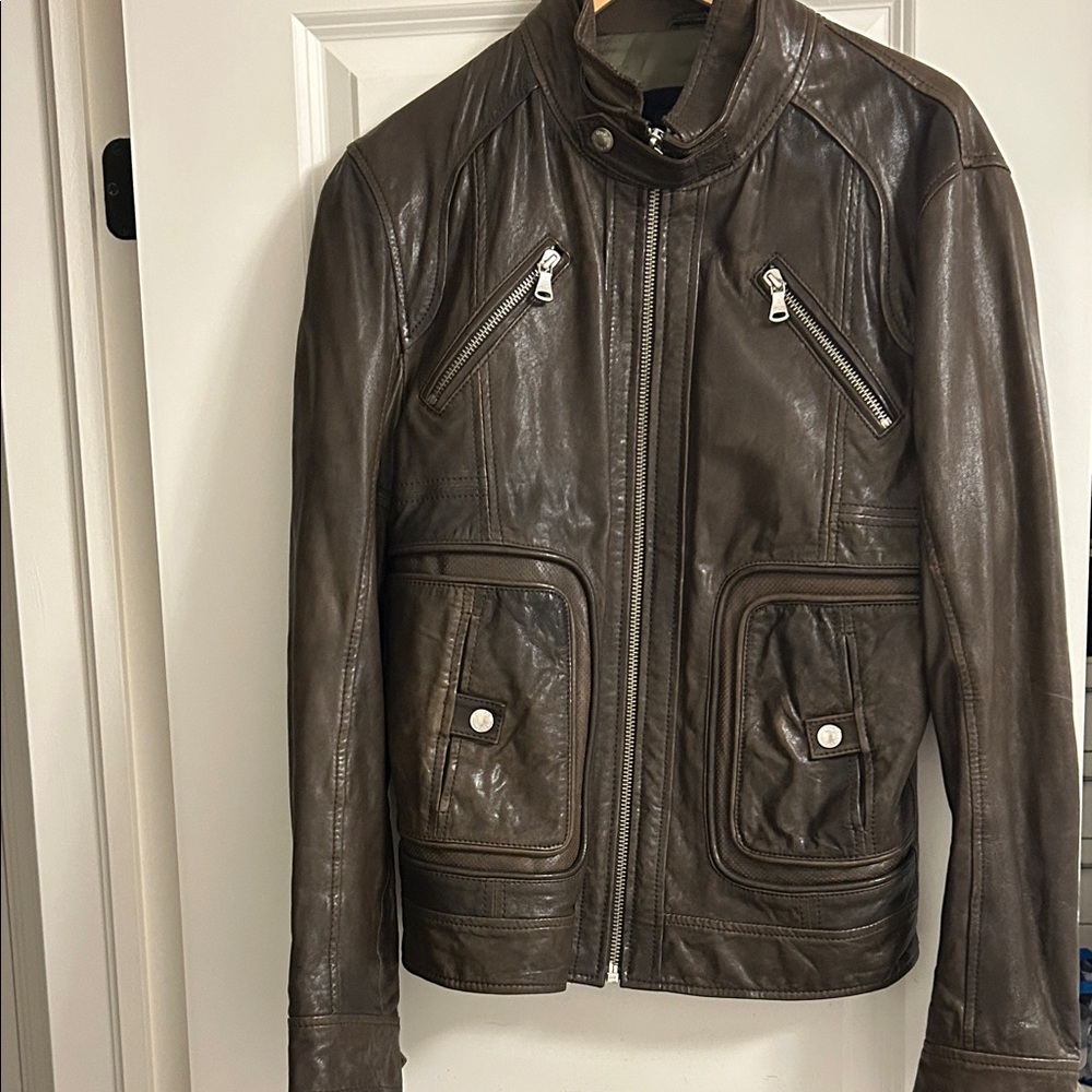 Dolce & Gabbana Dark Brown Leather Jacket